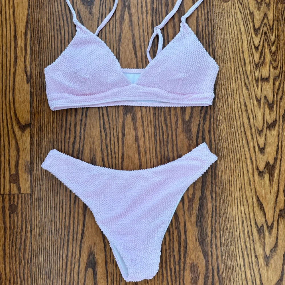 Pink Textured Bikini Set - Picture 2 of 4